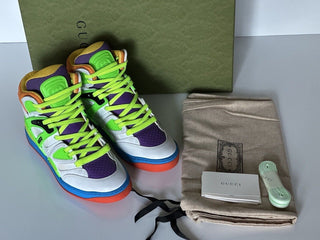 NIB Gucci Demetra Leather Multicolor High-top Sneakers 6 US (36 Euro) 661310 IT