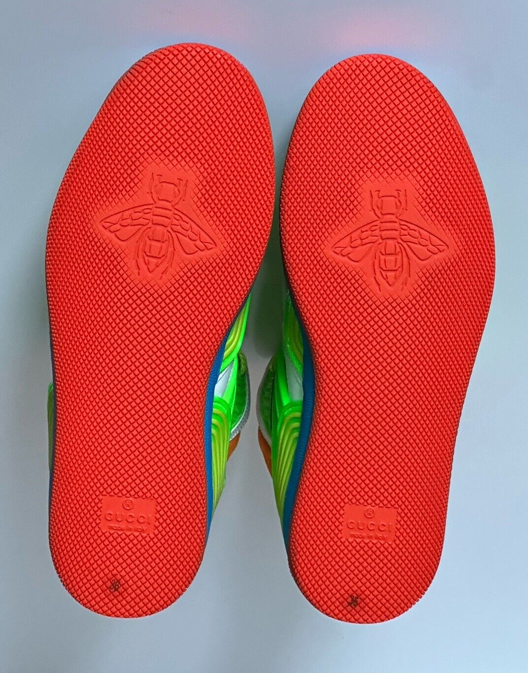 NIB Gucci Demetra Leather Multicolor High-top Sneakers 6 US (36 Euro) 661310 IT