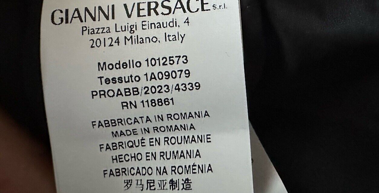 NWT $1990 Versace Medusa Print Women's Blouson Nylon Jacket Black 6 US (40 Euro)