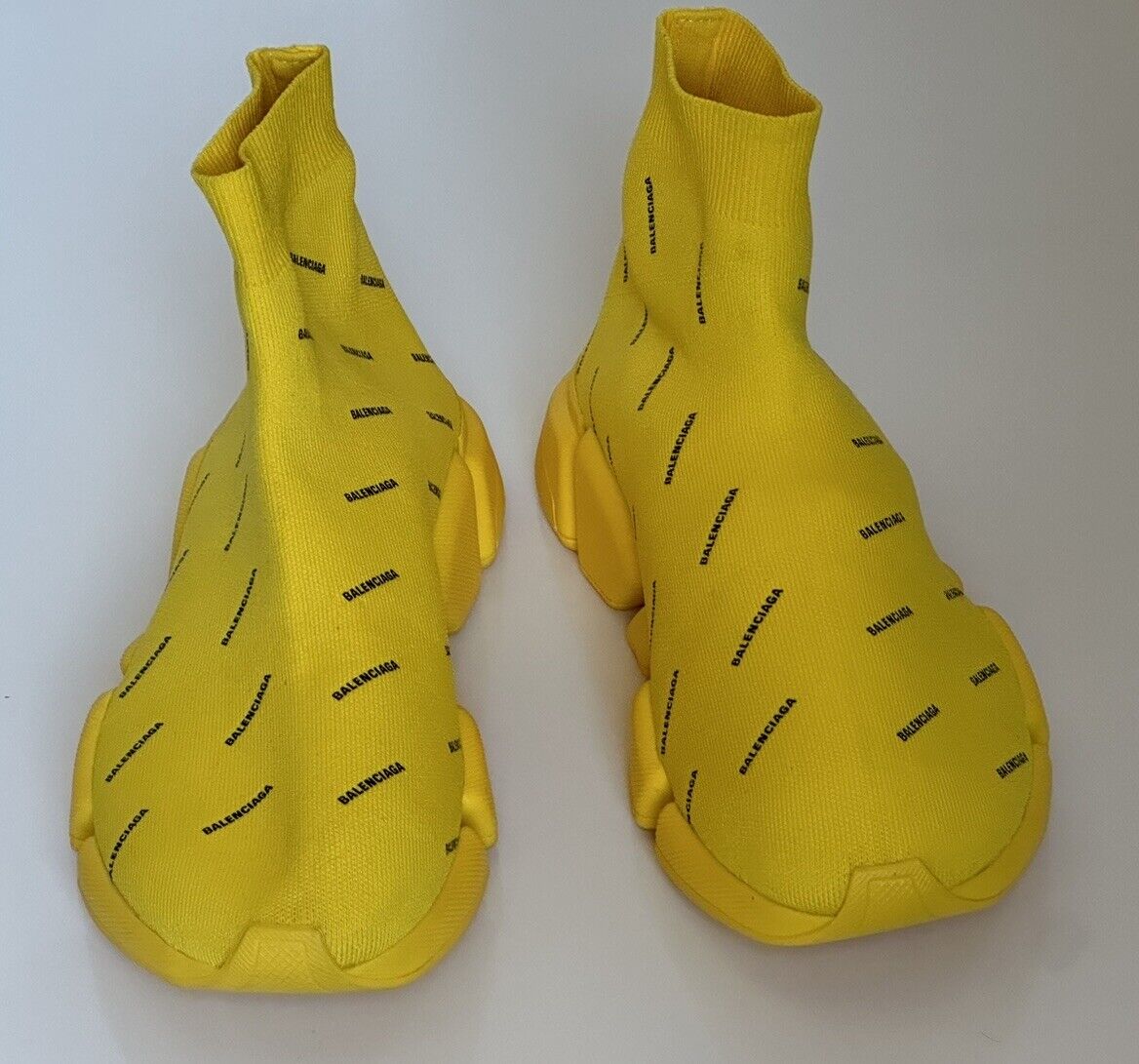 NIB $995 Balenciaga Men's Chunky Yellow/Black Sock Sneakers 9 US (42) 617329 IT
