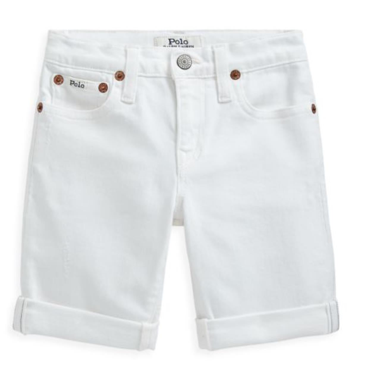 NWT Polo Ralph Lauren Little Boy's Sullivan Slim-Stretch Denim Shorts White 6