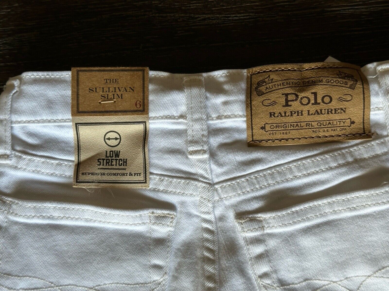 NWT Polo Ralph Lauren Little Boy's Sullivan Slim-Stretch Denim Shorts White 6