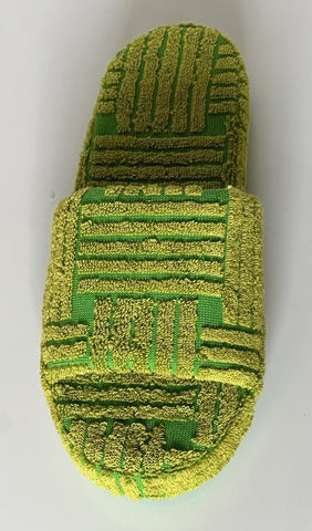 NIB $600 Bottega Veneta Mens Intrecciato Resort Sponge Slipper Green 9 US 660245