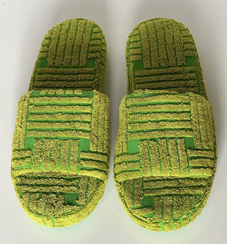 NIB $600 Bottega Veneta Mens Intrecciato Resort Sponge Slipper Green 9 US 660245
