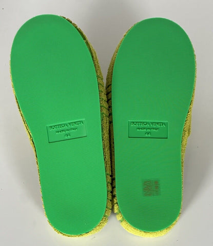 NIB $600 Bottega Veneta Intrecciato Resort Sponge Slipper Green 11 US 660245