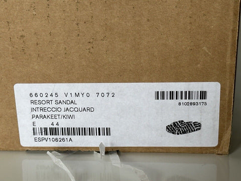 NIB $600 Bottega Veneta Intrecciato Resort Sponge Slipper Green 11 US 660245