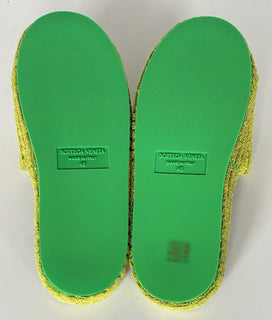 NIB $600 Bottega Veneta Intrecciato Resort Sponge Slipper Green 12 US 660245