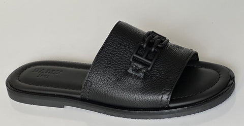 NIB Bally Men's Calf Grained Leather Black Slides Sandals 8 US (41 Euro) 6300470