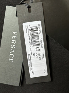 NWT Versace Logo Series Crystal-embellished T-Shirt Black 8 US (42 Eu) 1014555