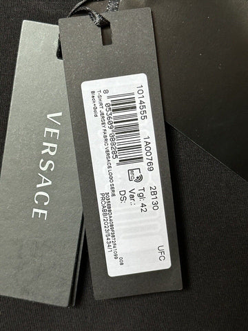 NWT Versace Logo Series Crystal-embellished T-Shirt Black 8 US (42 Eu) 1014555