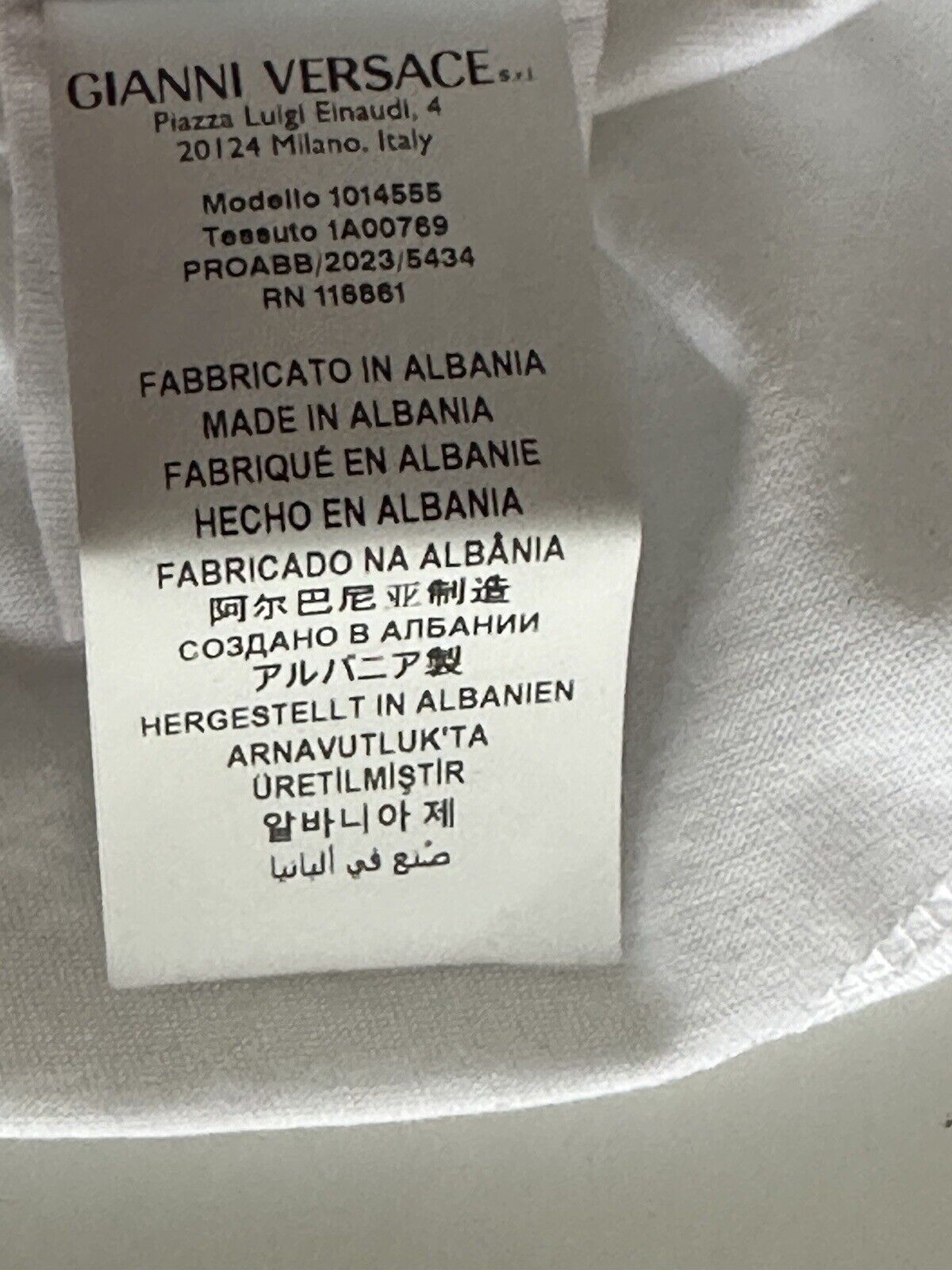 NWT Versace Logo Series Crystal-embellished T-Shirt White 8 US (42 Eu) 1A00769