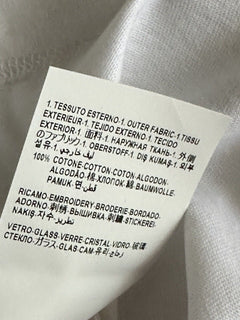 NWT Versace Logo Series Crystal-embellished T-Shirt White 8 US (42 Eu) 1014555