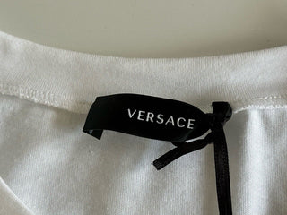 NWT Versace Logo Series Crystal-embellished T-Shirt White 8 US (42 Eu) 1014555
