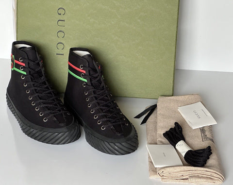 NIB Gucci Fabric Black High-top Sneakers 10 US (Gucci 9) 703033 Spain