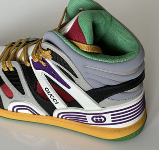 NIB Gucci Basket Demetra Leather  Multicolor High-top Sneakers 15.5 US 661303 IT