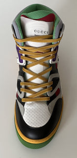 NIB Gucci Basket Demetra Leather  Multicolor High-top Sneakers 15.5 US 661303 IT
