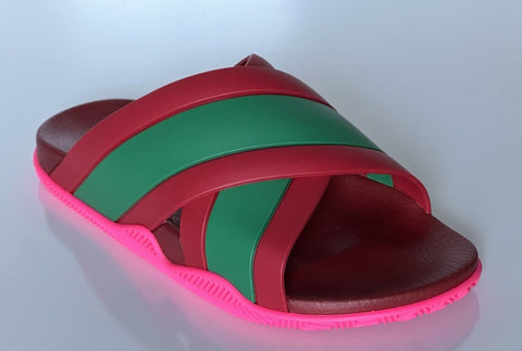 NIB Gucci Women's Rubber Slide Sandals Red/Green/Red 7 US (37 Euro) 627820 IT