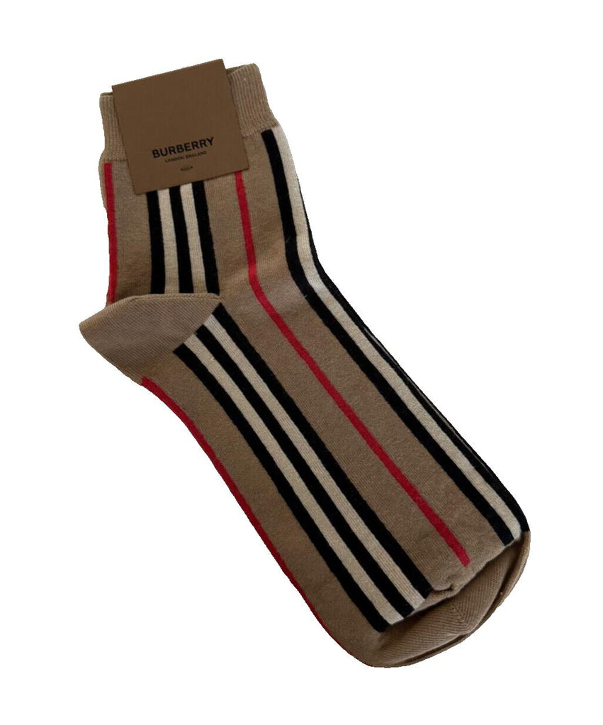 NWT Burberry Check Socks Beige Size Large (42-44 Euro)