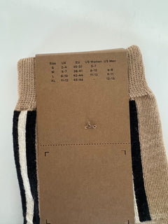 NWT Burberry Check Socks Beige Size Large (42-44 Euro)