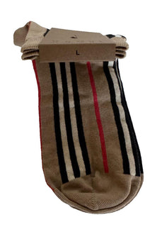 NWT Burberry Check Socks Beige Size Large (42-44 Euro)