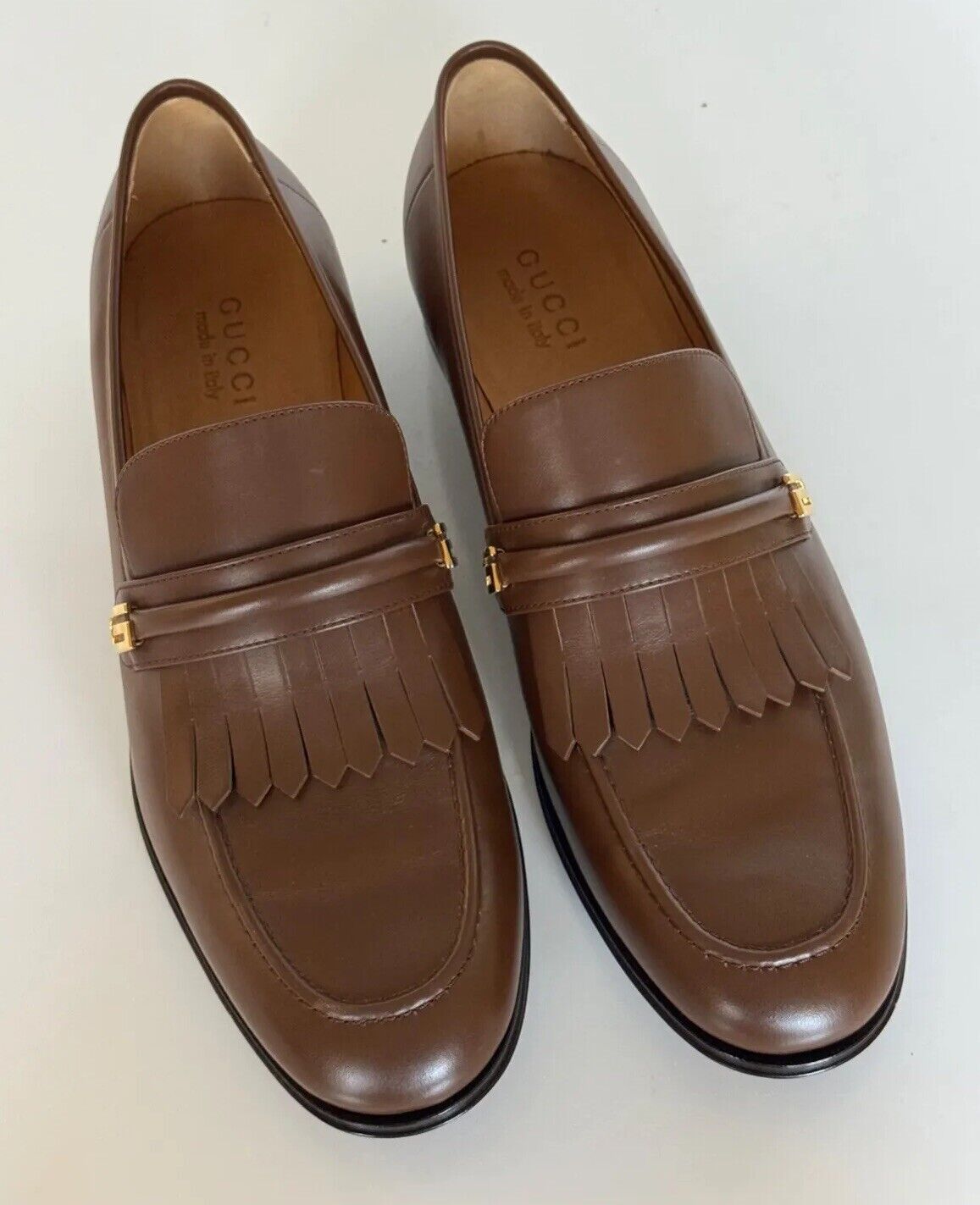 NIB Gucci Men’s Moccasin Leather Dress Shoes Brown 11.5 US (10.5 Gucci) 714680