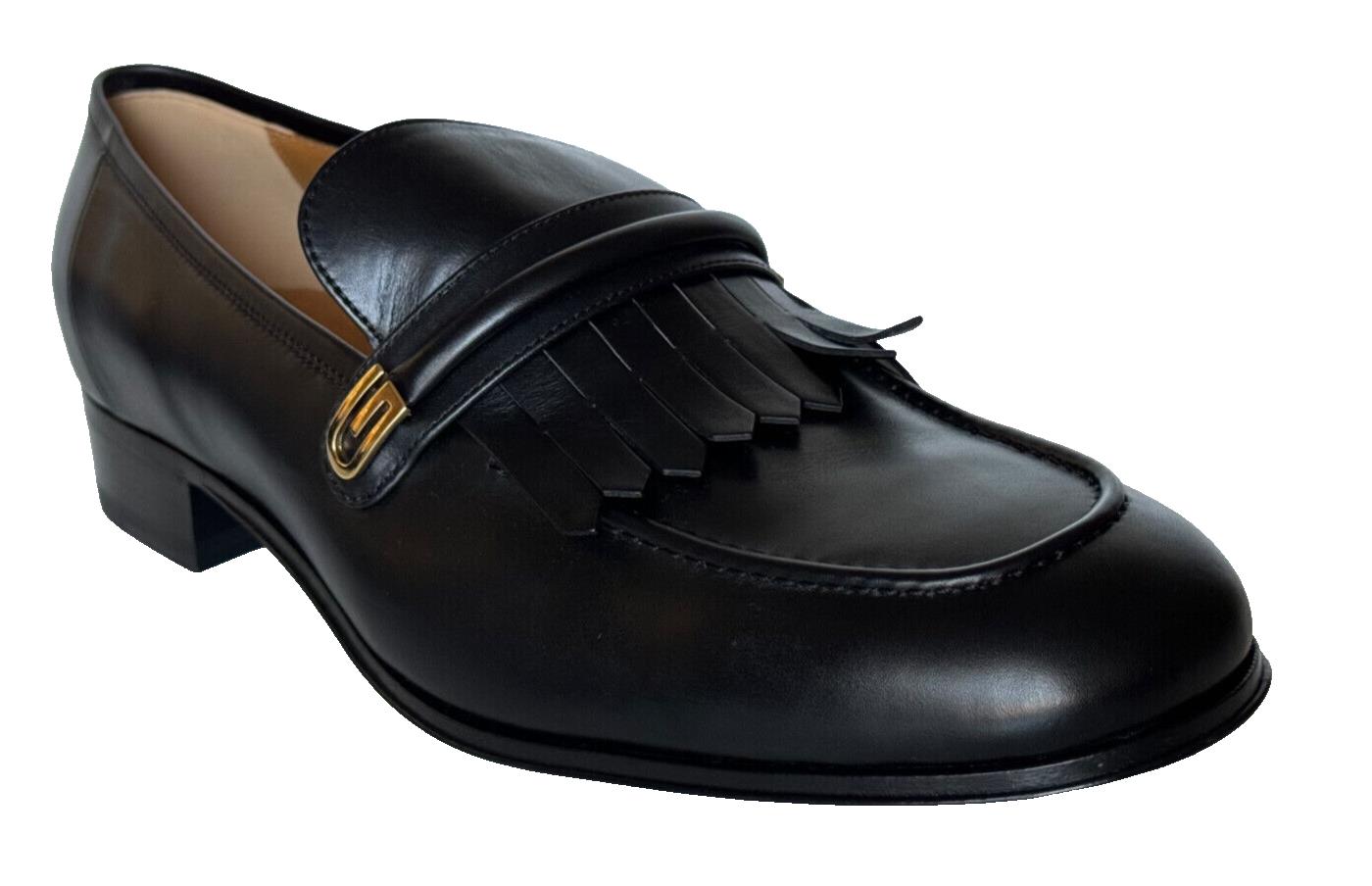 NIB Gucci Men’s Moccasin Leather Dress Shoes Black 14 US (13 Gucci) 714680 Italy