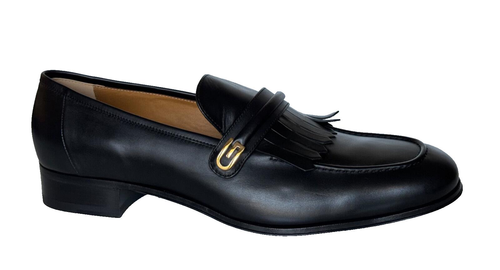 NIB Gucci Men’s Moccasin Leather Dress Shoes Black 14 US (13 Gucci) 714680 Italy