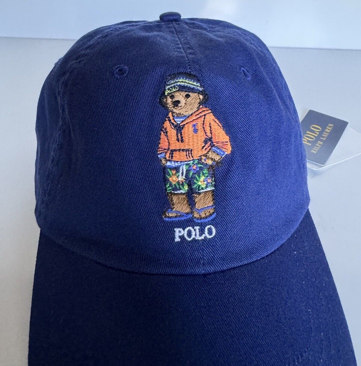 NWT Polo Ralph Lauren Bear Baseball Cap  Blue Hat One Size