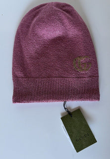 NWT Gucci Knit Viscose/Cashmere Roseate Beanie Hat Medium (57 cm) Italy 677822