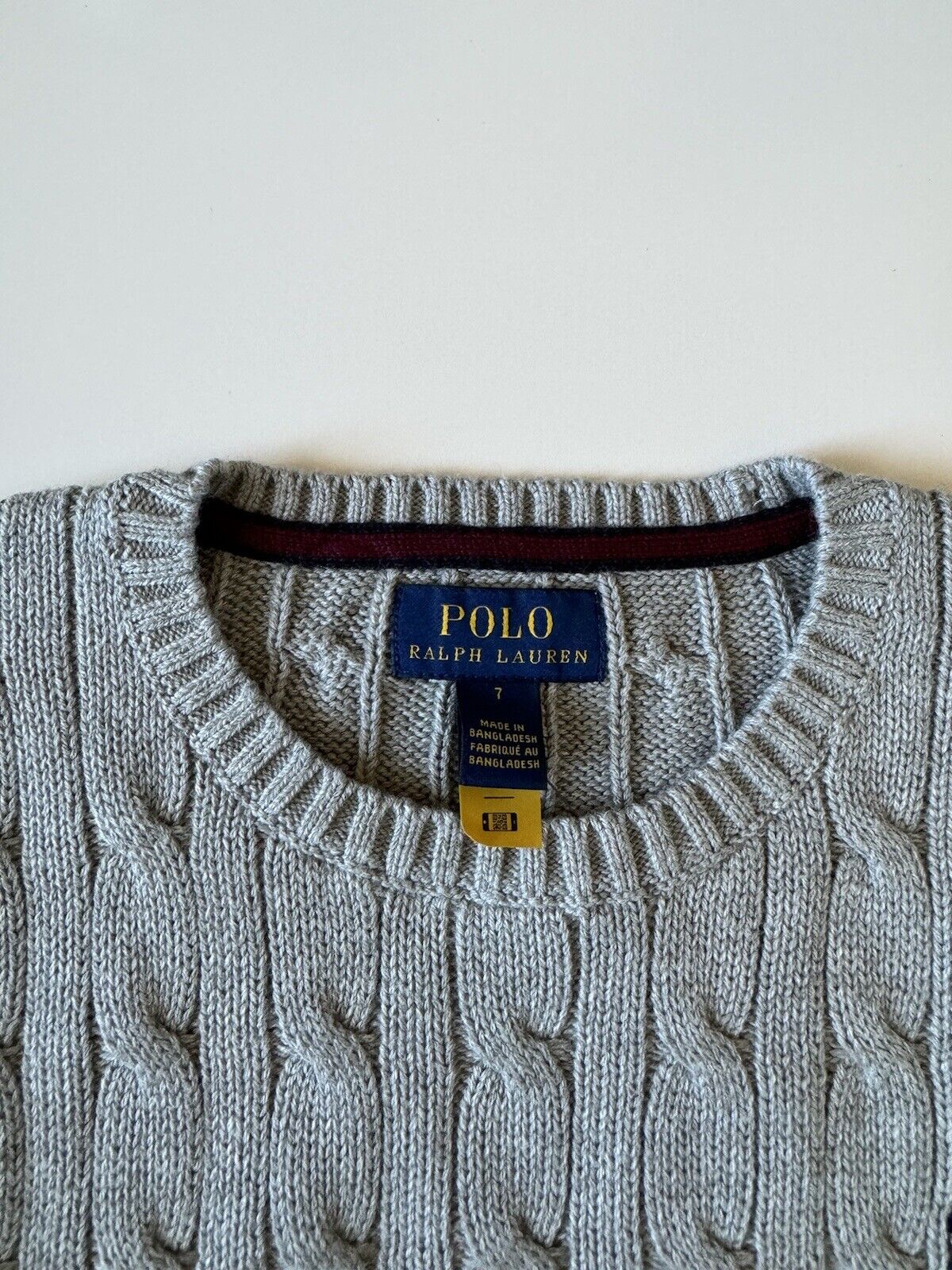 NWT Polo Ralph Lauren Boy's Gray Cotton Sweater Size 7