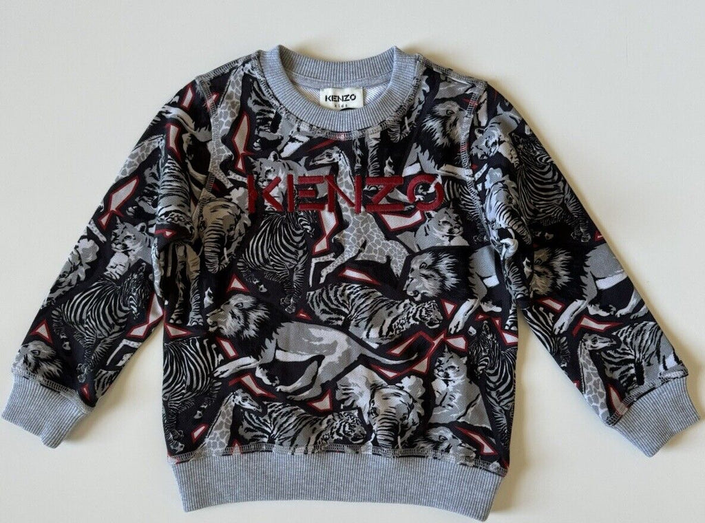 NWT Kenzo Animal Print Boys Cotton Sweater Size 4T