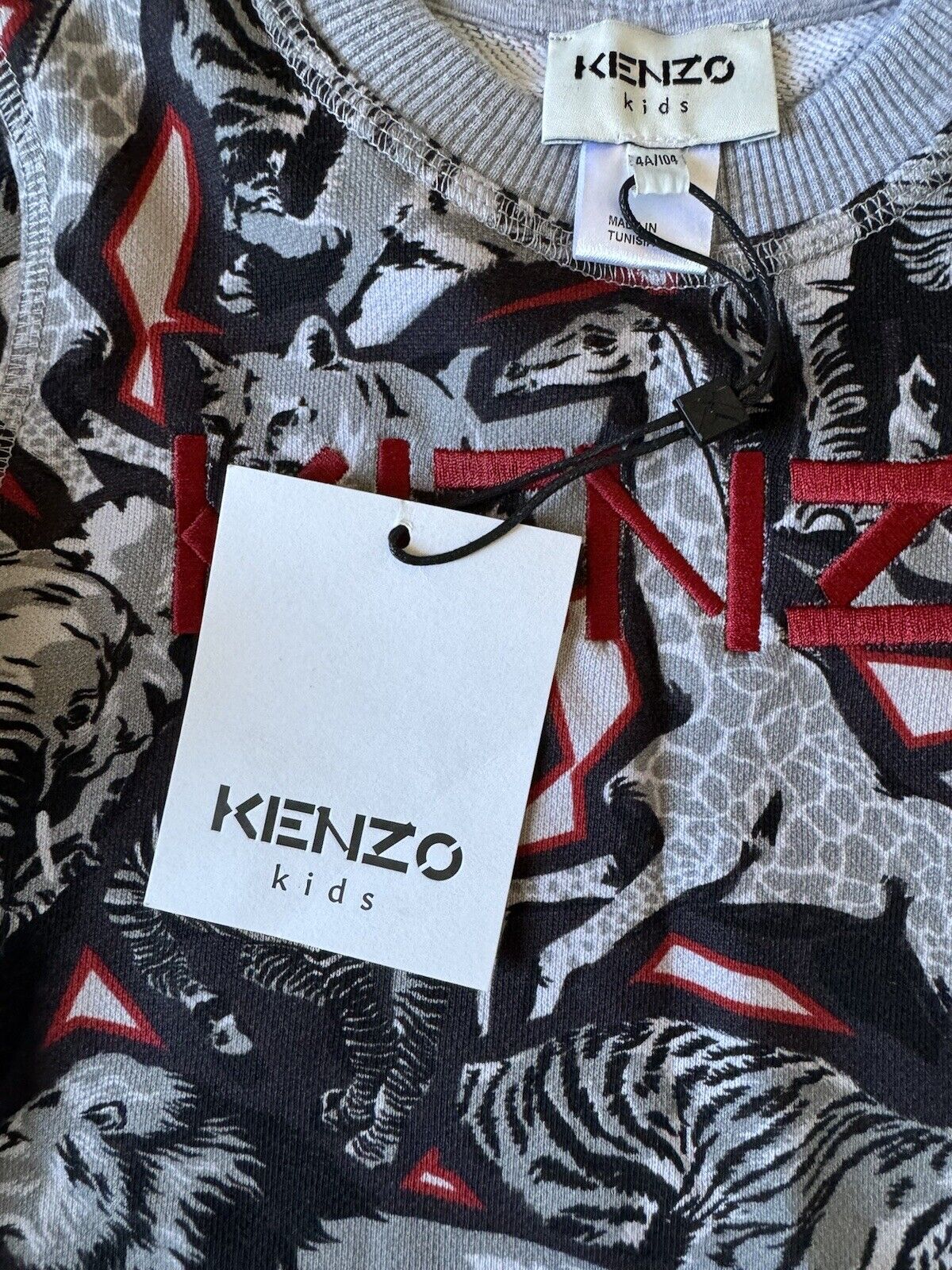 NWT Kenzo Animal Print Boys Cotton Sweater Size 4T