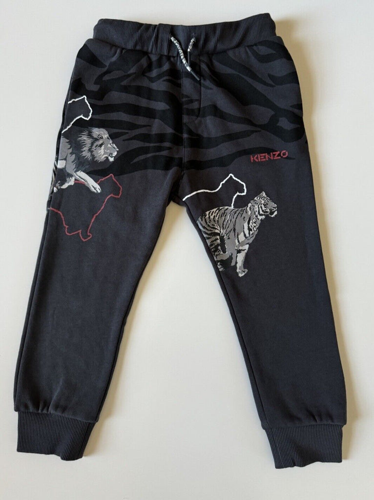 NWT Kenzo Animal Print Boys Joggers Black Size 4
