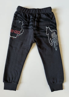 NWT Kenzo Animal Print Boys Joggers Black Size 4