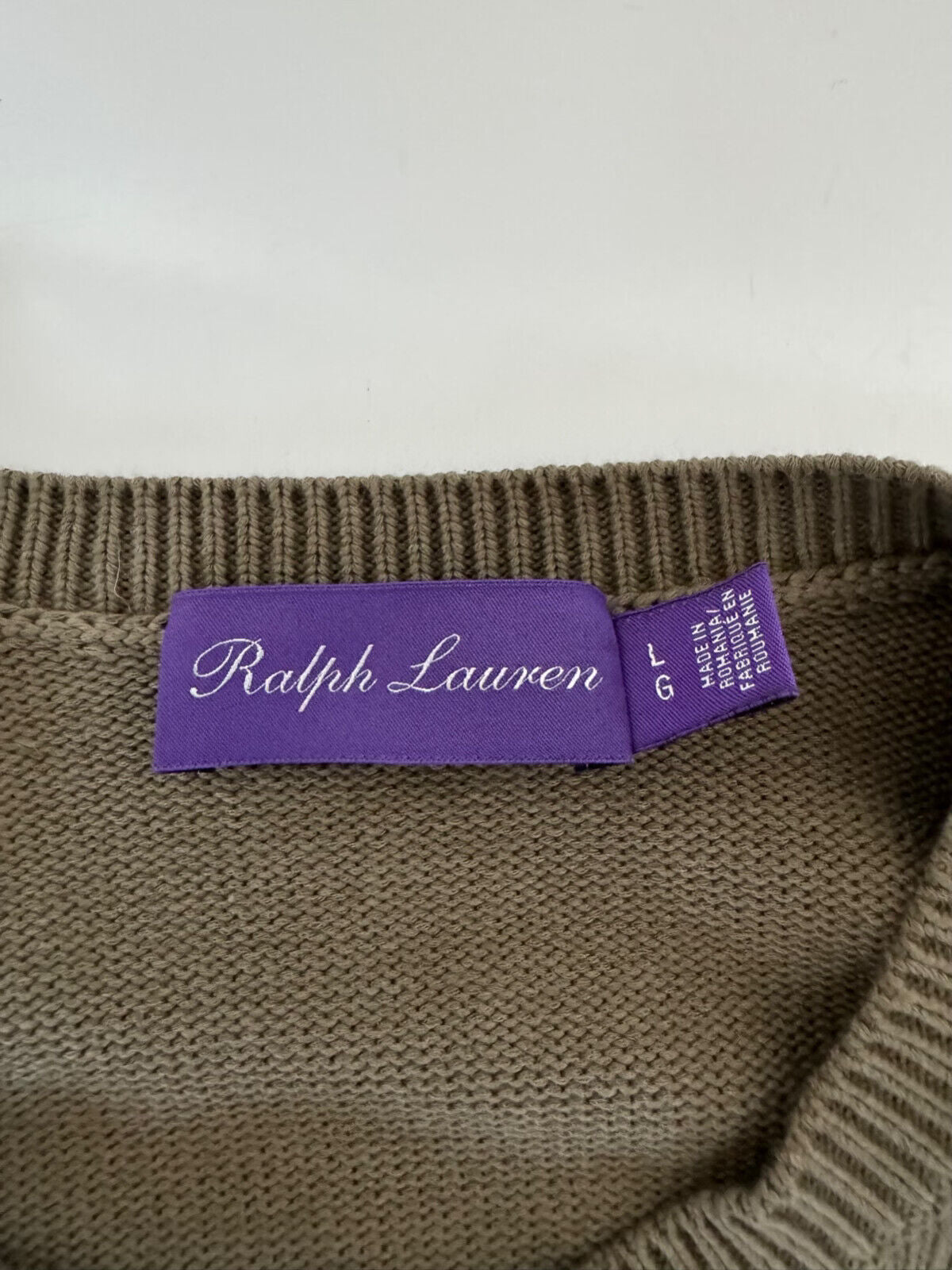 NWOT $1495 Polo Ralph Lauren Purple Label Bear Spring Green Knit Sweater Large