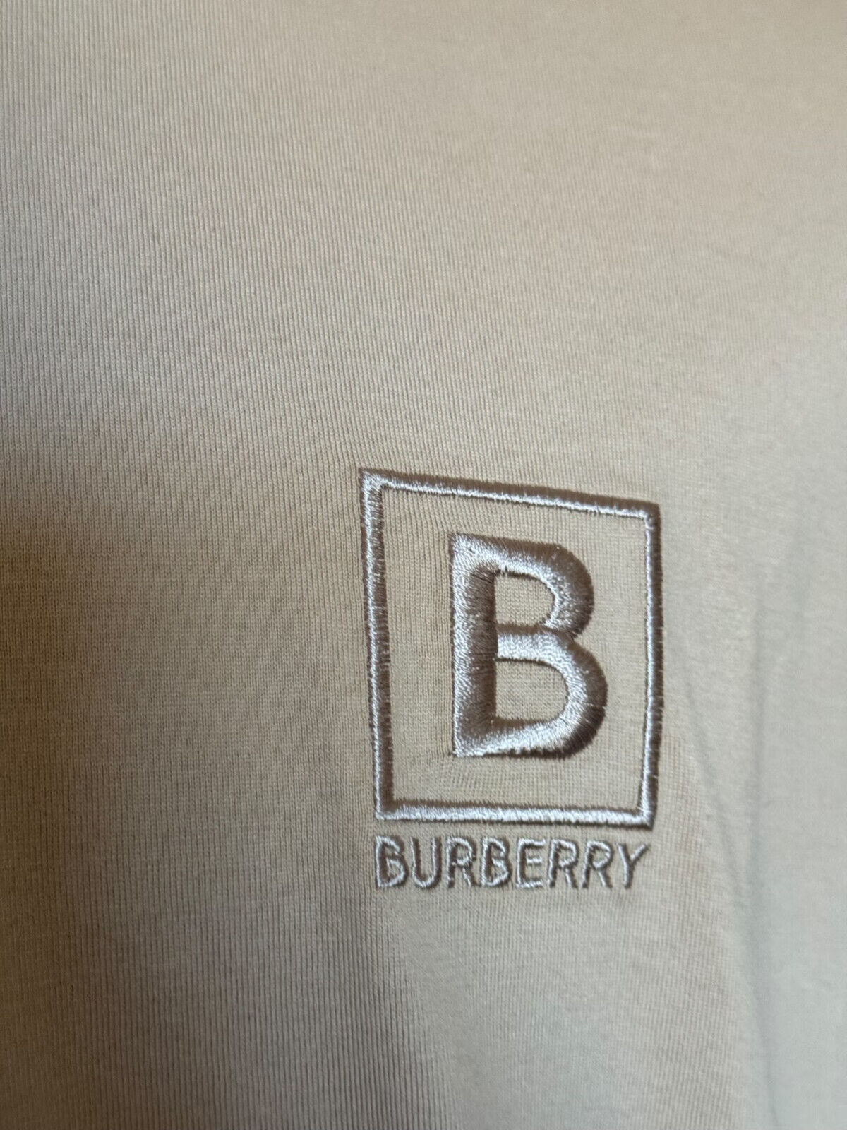 NWT $580 Burberry Logo Men's Beige Plaid Cotton T-shirt XL (Oversized) 8067071