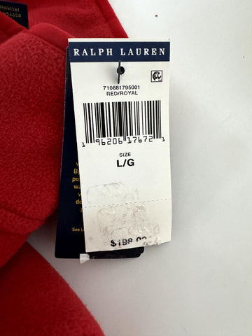 NWT$198 Polo Ralph Lauren Bear Fleece Sweatshirt Colorblock Red/Blue/Yellow L