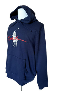 NWT $198 Polo Ralph Lauren Signature Big Pony Long Sleeve Fleece Hoodie Navy L