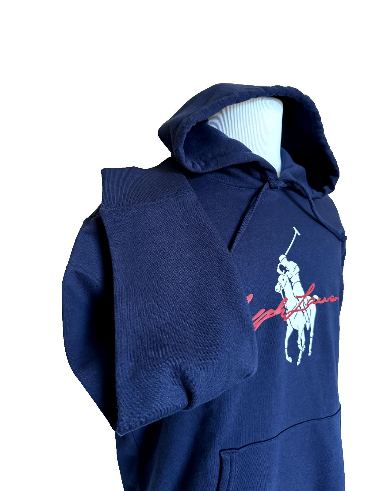 NWT $198 Polo Ralph Lauren Signature Big Pony Long Sleeve Fleece Hoodie Navy L
