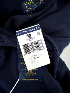 NWT $198 Polo Ralph Lauren Signature Big Pony Long Sleeve Fleece Hoodie Navy L