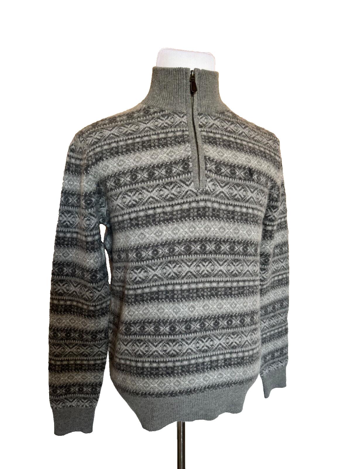 NWT $228 Polo Ralph Lauren Men's Knit Wool/ Alpaca Hair Zip Sweater Small