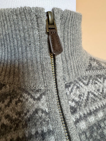 NWT $228 Polo Ralph Lauren Men's Knit Wool/ Alpaca Hair Zip Sweater Small