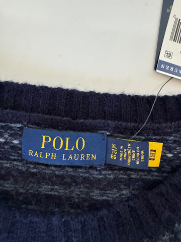 NWT $198 Polo Ralph Lauren Men's Knit Wool Alpaca Hair Sweater Blue XL