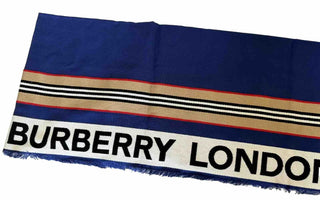 NWT $470 Burberry Cotton Scarf  Denim Blue 185 cm x 100 cm 8067360 Italy