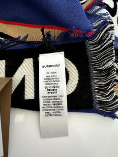 NWT $470 Burberry Cotton Scarf  Denim Blue 185 cm x 100 cm 8067360 Italy