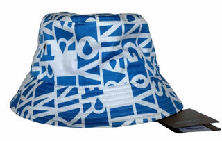 NWT $480 Burberry Raintext Bucket Hat White/Blue M (57 cm) 8055938 Italy