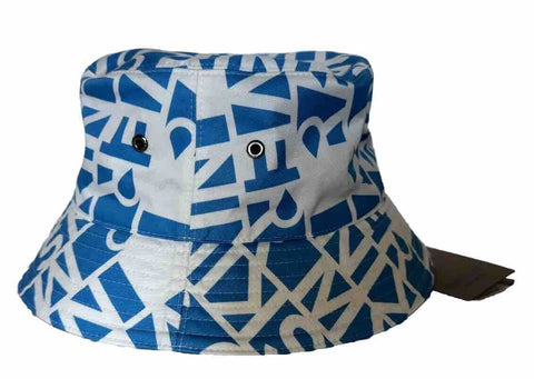 NWT $480 Burberry Raintext Bucket Hat White/Blue M (57 cm) 8055938 Italy
