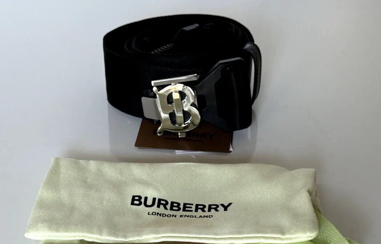 New $440 Burberry Sport Clip TB Buckle Nylon Black Belt 44/110 Italy 8051510