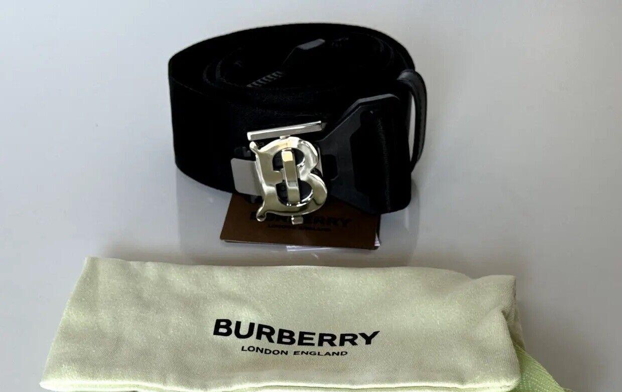 New $440 Burberry Sport Clip TB Buckle Nylon Black Belt 40/100 Italy 8051510