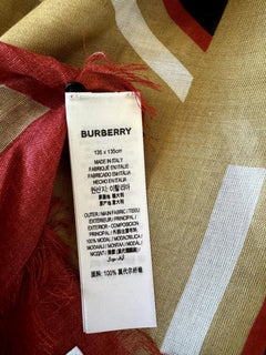 NWT $450 Burberry B Box Text Modal Archive Beige Scarf 53"Wx53"L 80718301 Italy